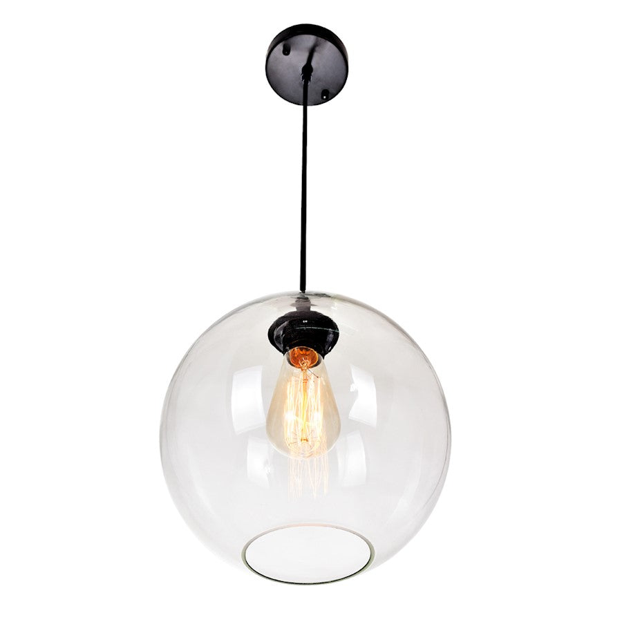 1 Light 10" Down Mini Pendant, Black