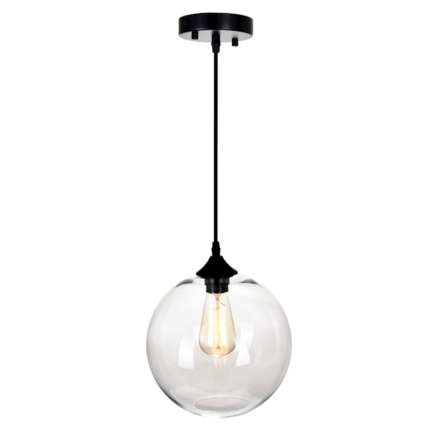 1 Light 10" Down Mini Pendant, Black