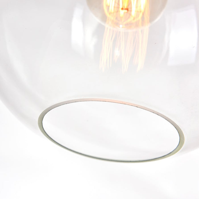 CWI Lighting Glass 1 Light 10" Down Mini Pendant, Black/Clear