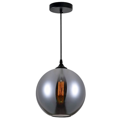 CWI Lighting Glass 1 Light 10" Down Mini Pendant, Black/Smoke - 5553P10-Smoke