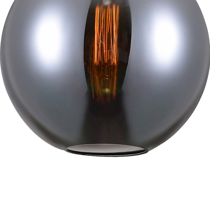 CWI Lighting Glass 1 Light 10" Down Mini Pendant, Black/Smoke