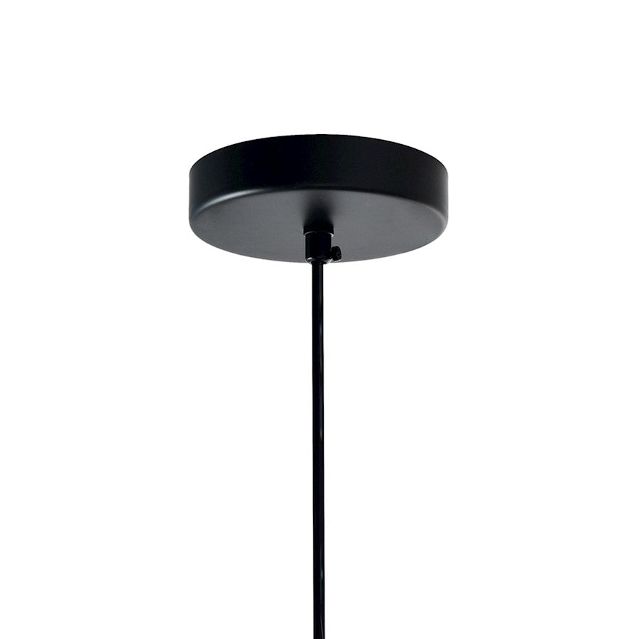 1 Light 12" Down Mini Pendant, Black