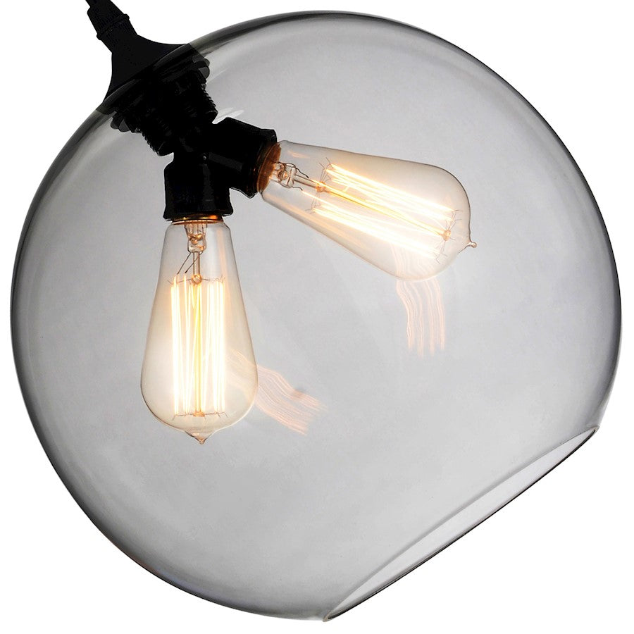 2 Light Down Mini Pendant, Black