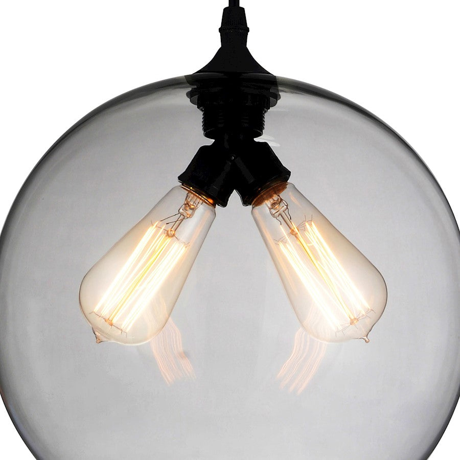 2 Light Down Mini Pendant, Black