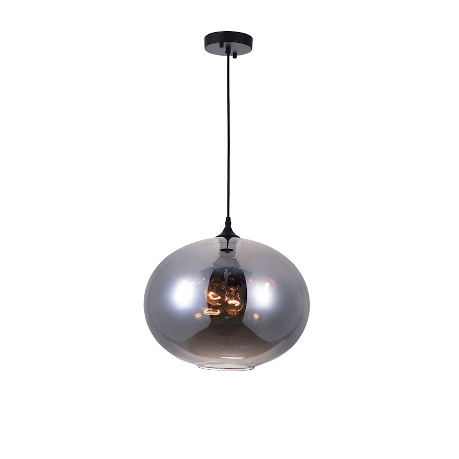 CWI Lighting Glass 4 Light Down Pendant, Black/Smoke - 5553P16-Smoke