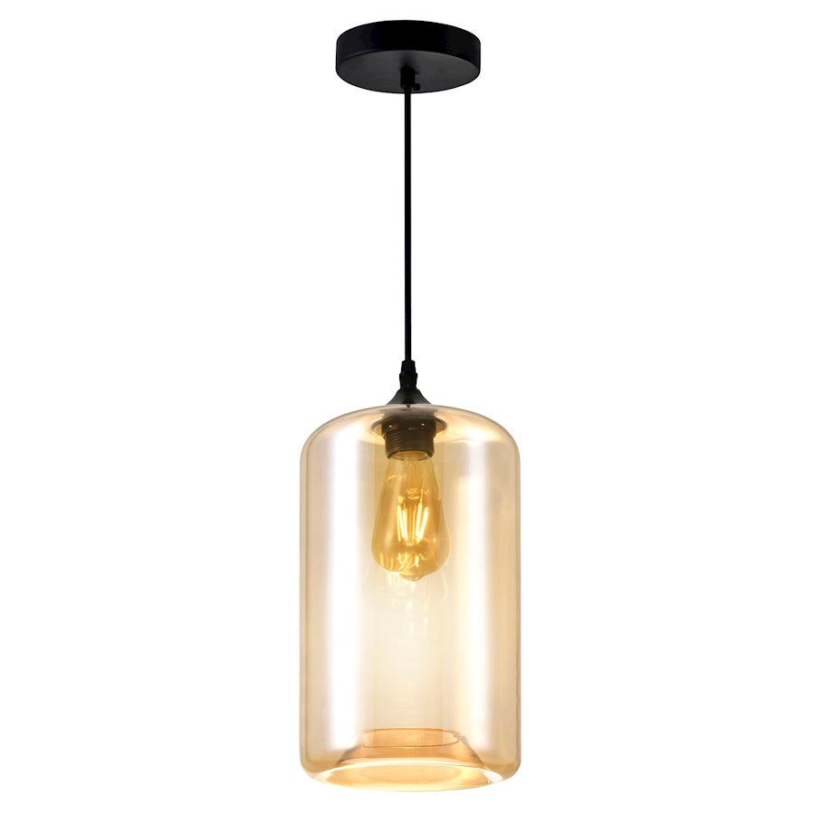 1 Light Down Mini Pendant, Black