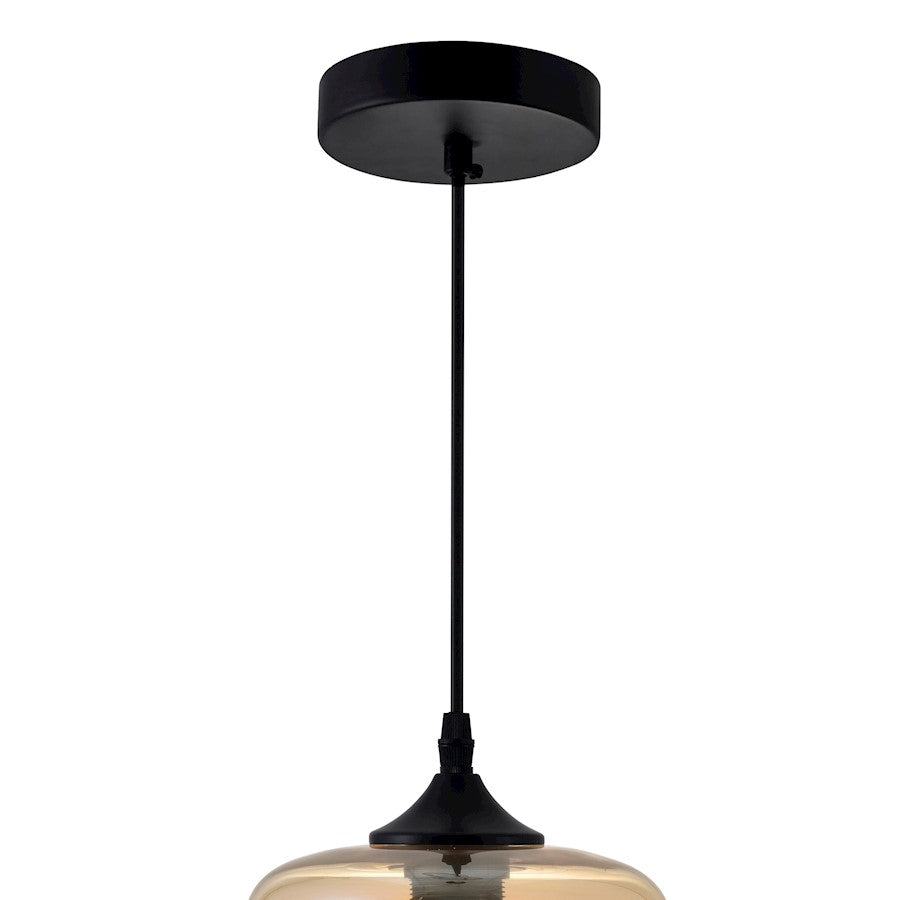 1 Light Down Mini Pendant, Black