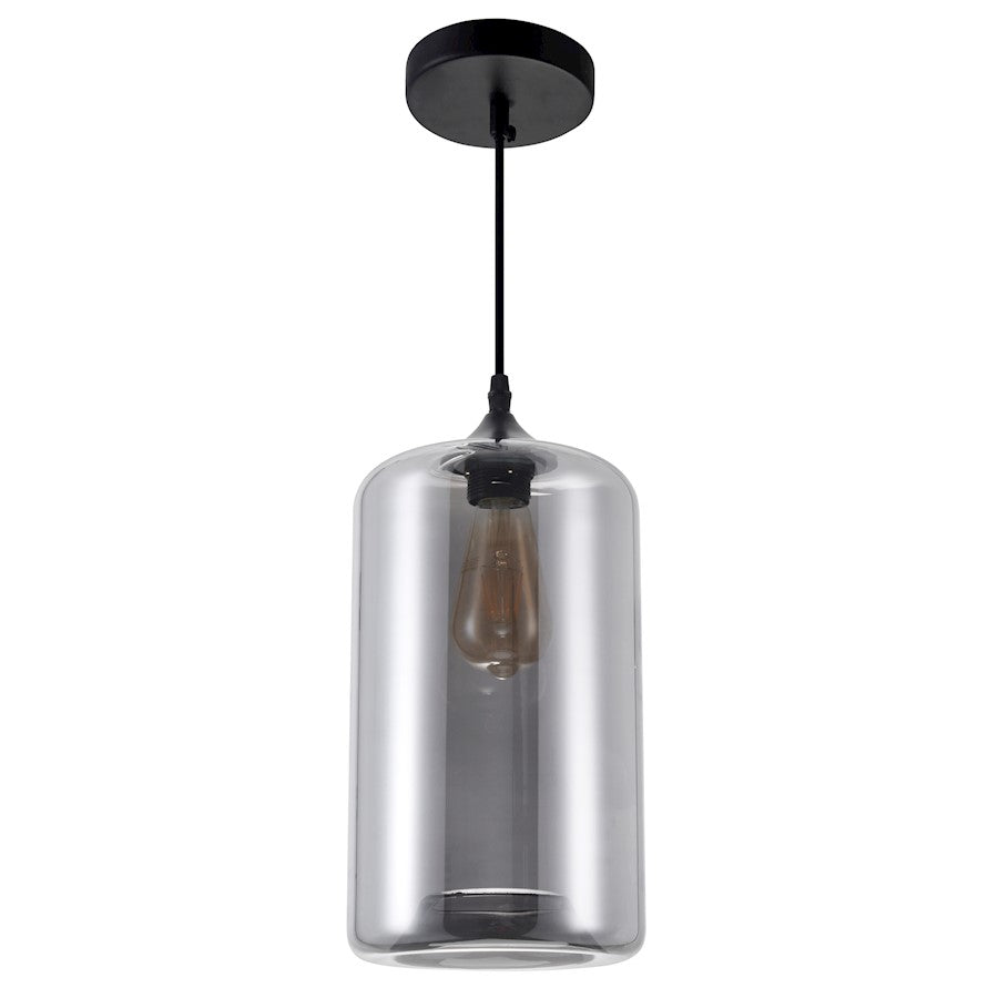 1 Light 7" Down Mini Pendant, Black