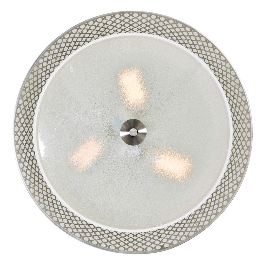 CWI Lighting Mikayla 3 Light Drum Shade Flush Mount, Satin Nickel