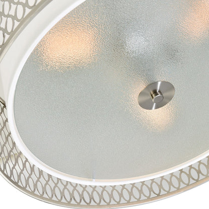 3 Light Drum Shade Chandelier, Satin Nickel