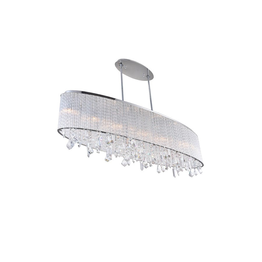 7 Light Drum Shade Chandelier, Chrome