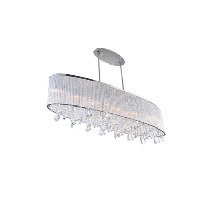 7 Light Drum Shade Chandelier, Chrome