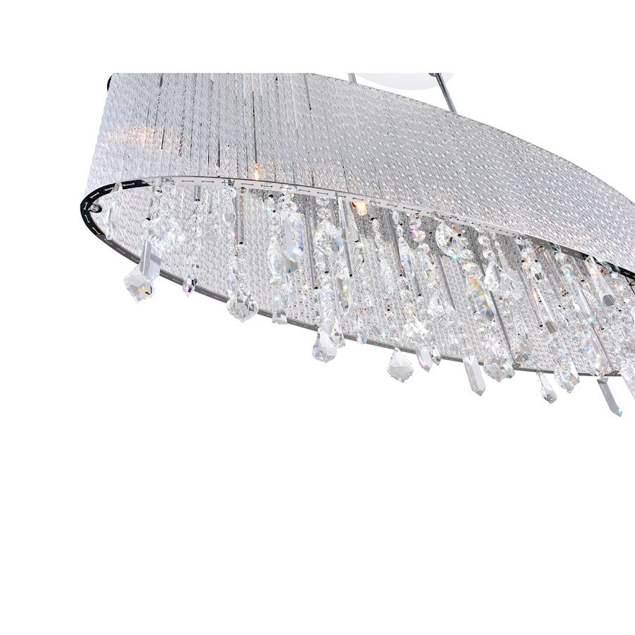 7 Light Drum Shade Chandelier, Chrome