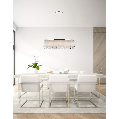 7 Light Drum Shade Chandelier, Chrome