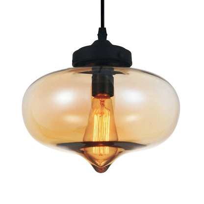 1 Light 11" Down Mini Pendant, Black