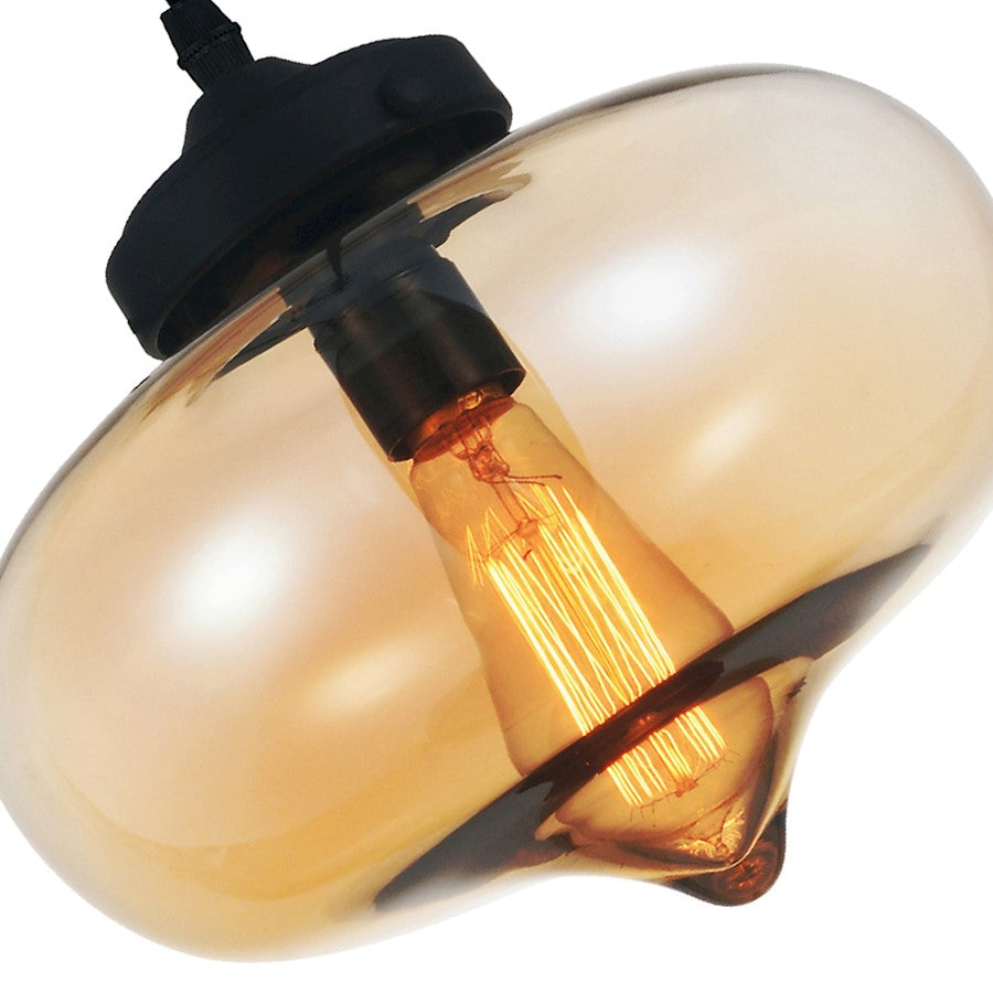 1 Light 11" Down Mini Pendant, Black