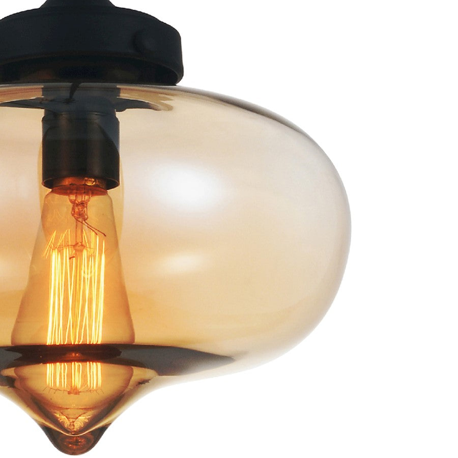 1 Light 11" Down Mini Pendant, Black