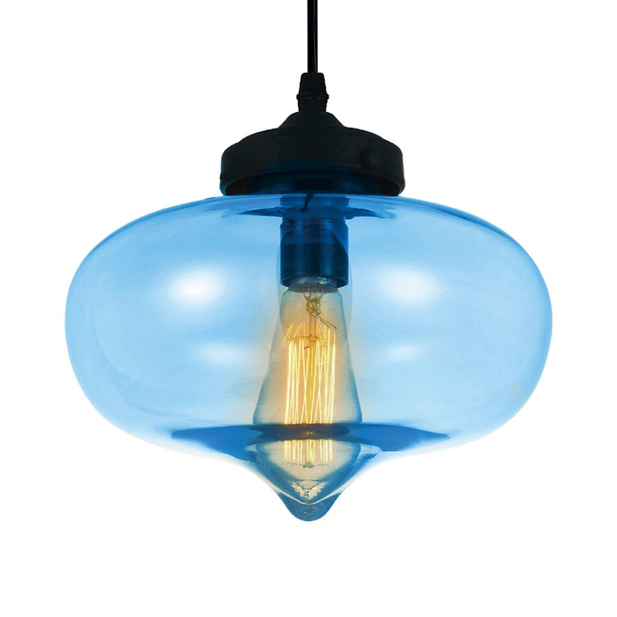 1 Light 11" Down Mini Pendant, Black