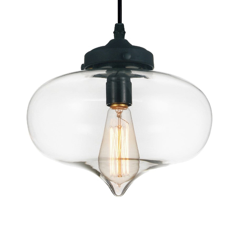 1 Light 11" Down Mini Pendant, Black