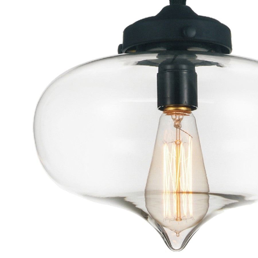 1 Light 11" Down Mini Pendant, Black