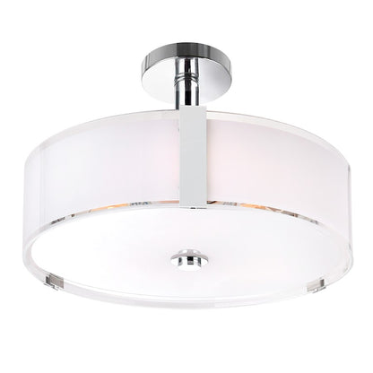 5 Light Drum Shade Chandelier, Chrome