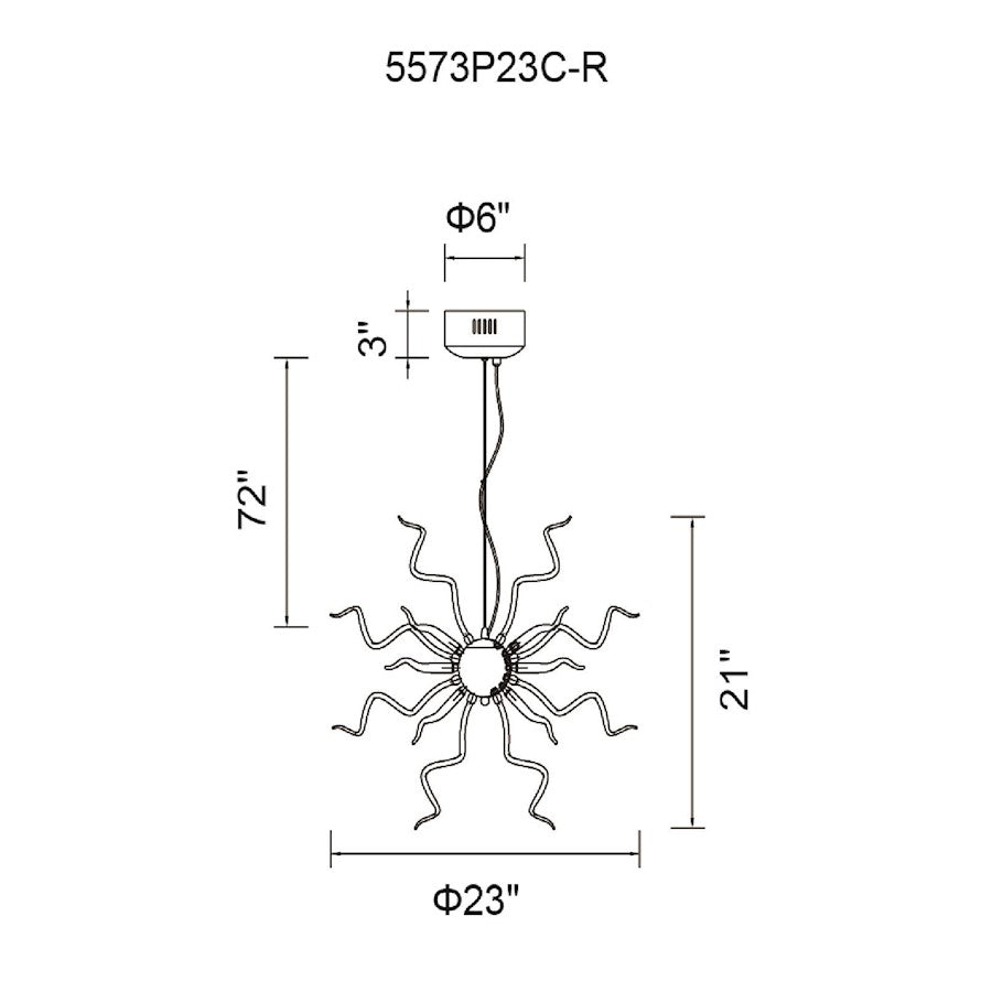 15 Light Chandelier, Chrome