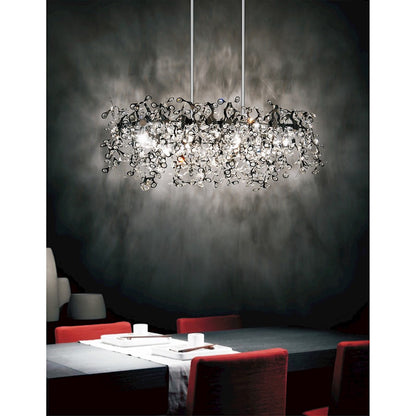 7 Light Down Chandelier, Chrome