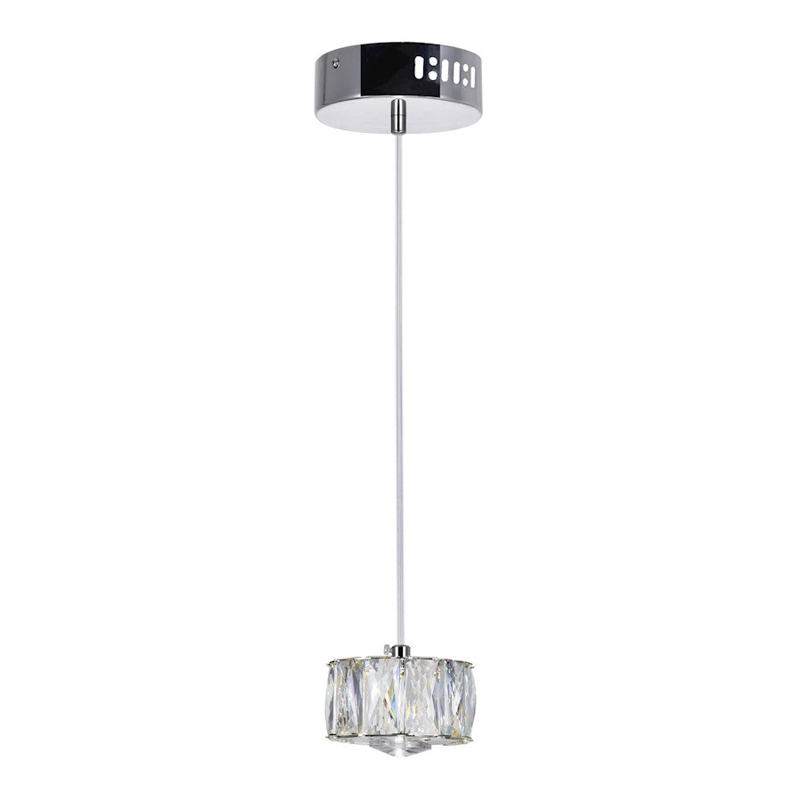 CWI Lighting Milan Down 4" Mini Pendant, Chrome - 5636P4-1-601