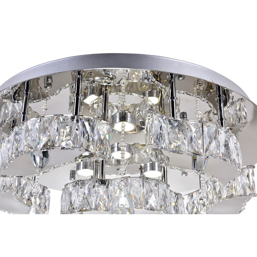 CWI Lighting Cascata Flush Mount, Stainless Steel