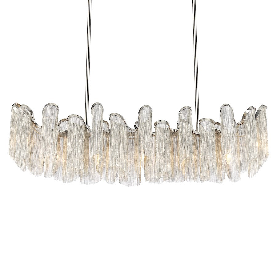 13 Light Down Chandelier, Chrome