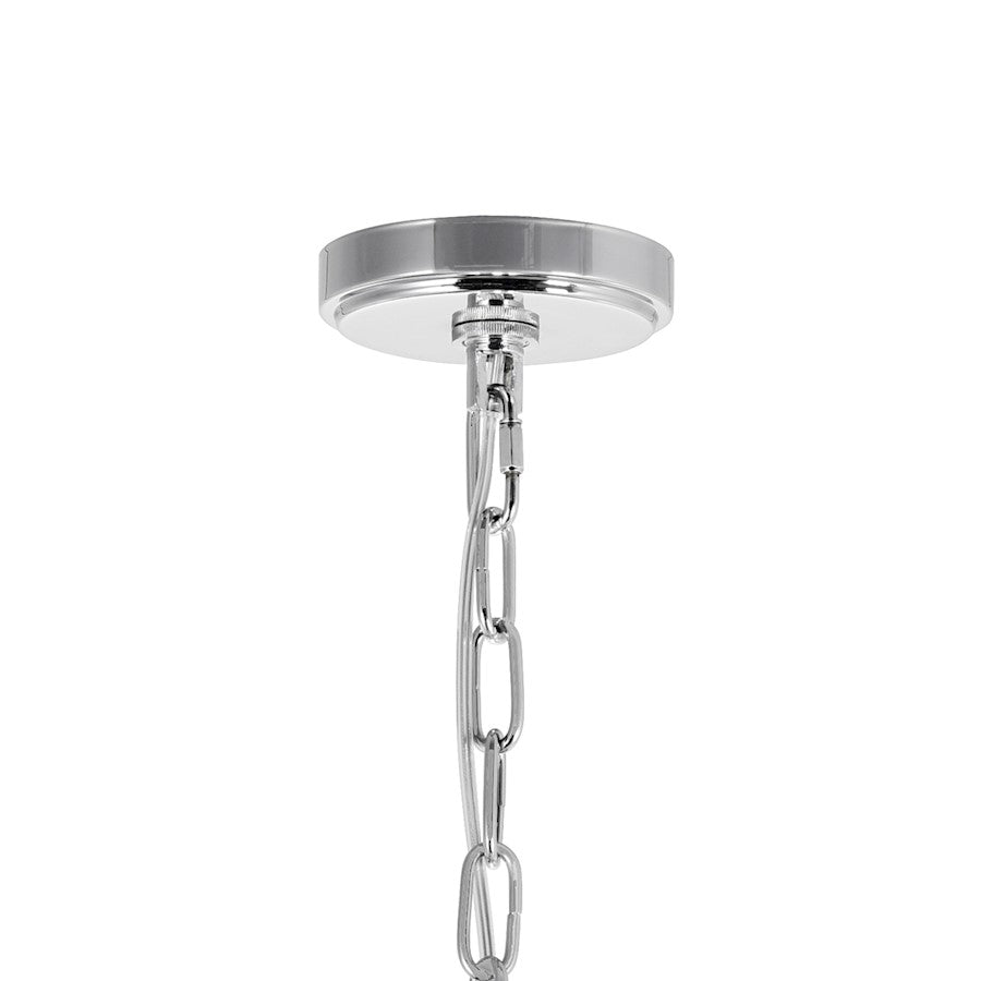 6 Light Down Chandelier, Chrome