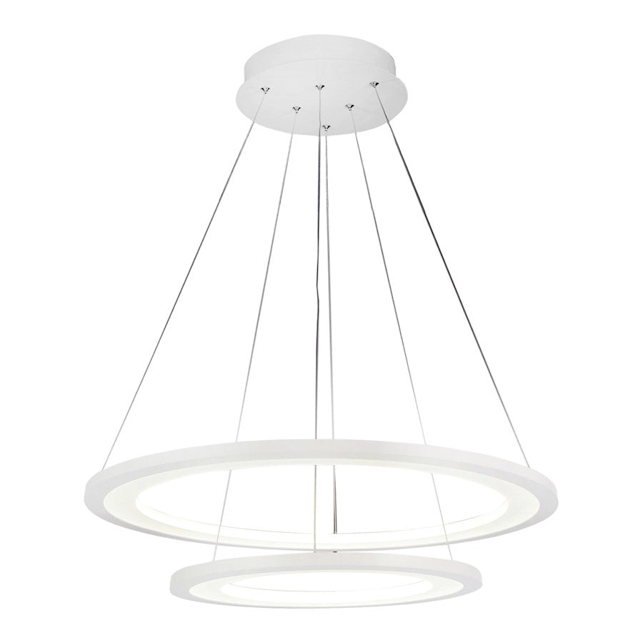 CWI Lighting Alloha 20" Chandelier, White - 5665P20-2-103