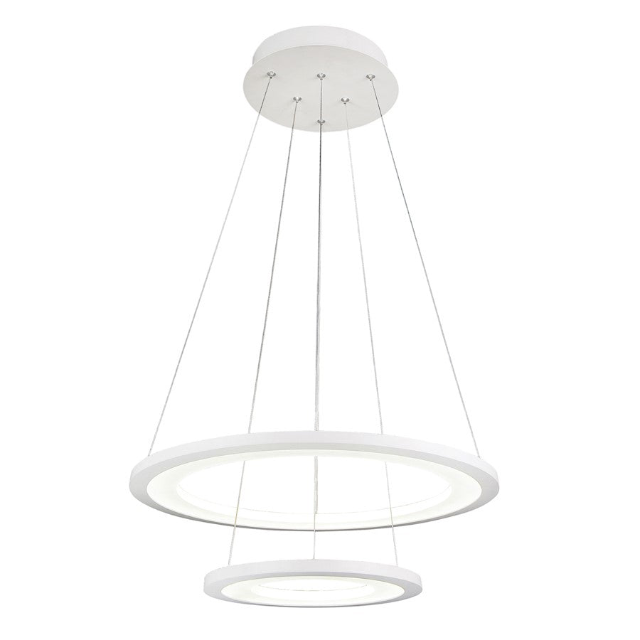 CWI Lighting Alloha 24" Chandelier, White - 5665P24-2-103