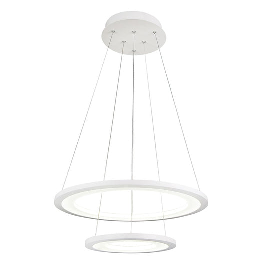 CWI Lighting Alloha 24" Chandelier, White - 5665P24-2-103