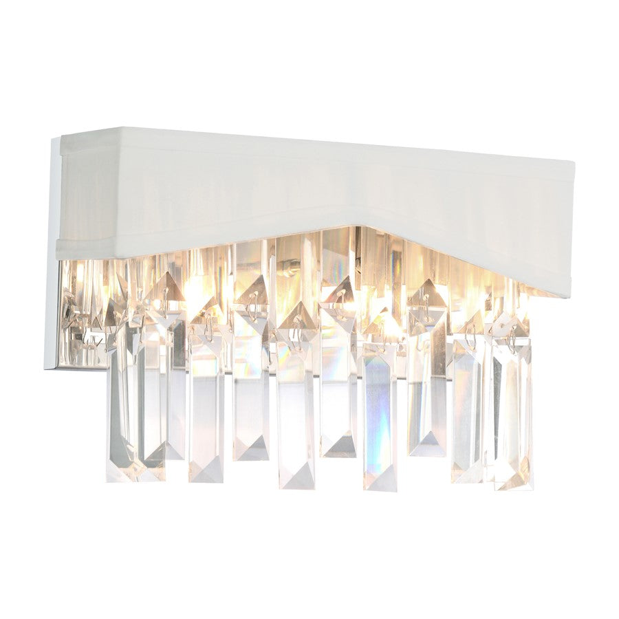 CWI Lighting Havely 2 Light Wall Light, Chrome - 5674W10C-W