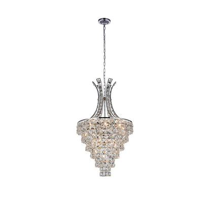 CWI Lighting Chique 9 Light Chandelier, Chrome - 5685P16C