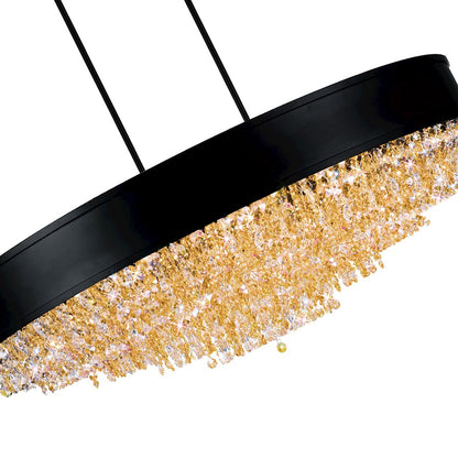 15 Light Drum Shade Chandelier, Black