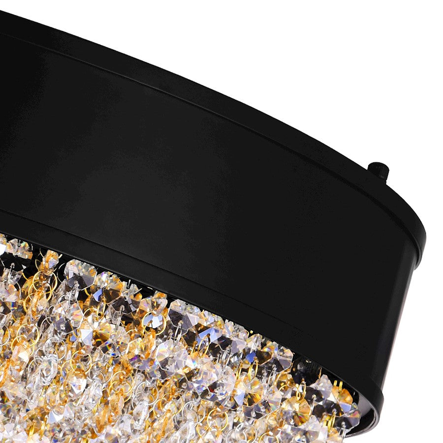 15 Light Drum Shade Chandelier, Black