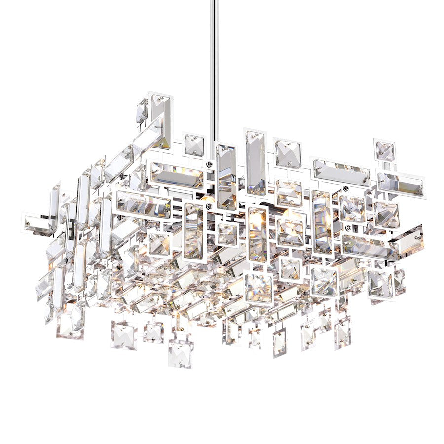 6 Light Chandelier, Chrome