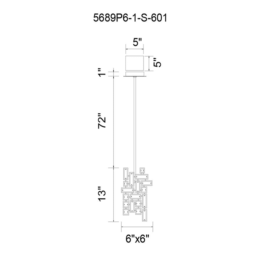 1 Light Mini Chandelier, Chrome