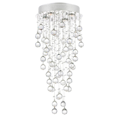 CWI Lighting Rain Drop 4 Light Flush Mount, Chrome - 6601C14C