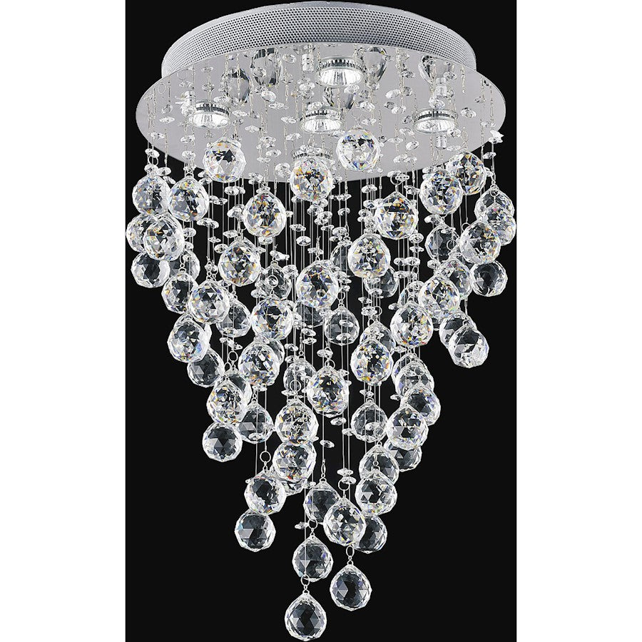 CWI Lighting Rain Drop 5 Light Flush Mount, Chrome - 6601C16C