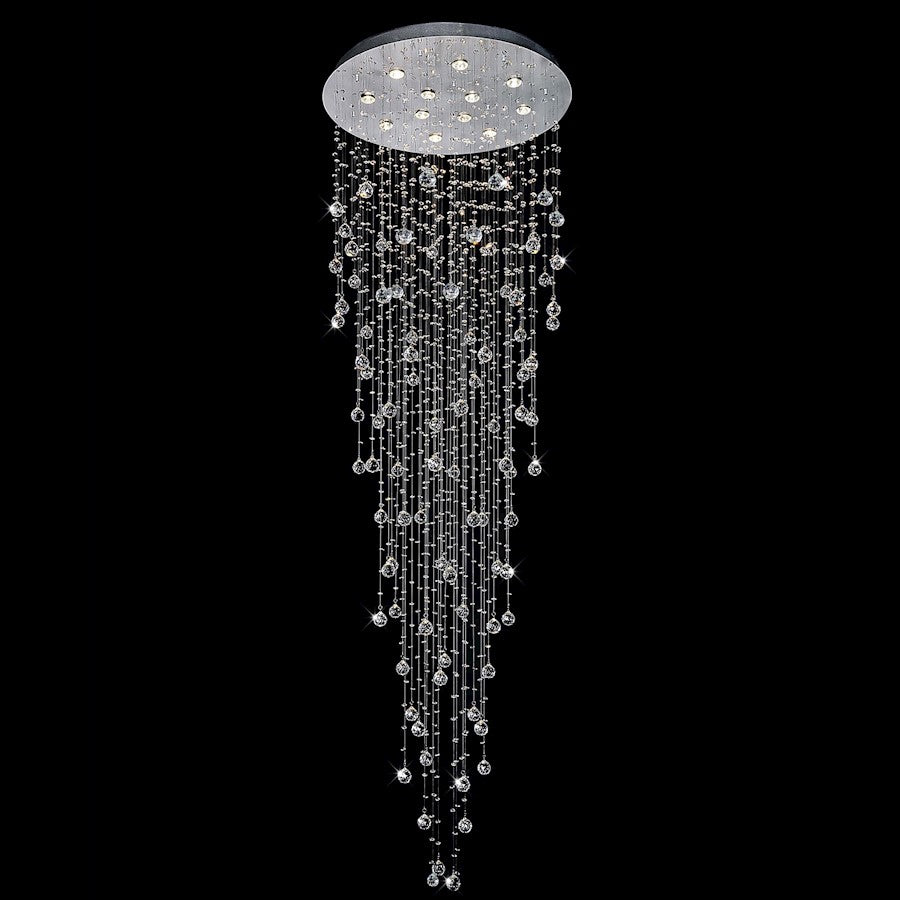 CWI Lighting Rain Drop 12 Light Flush Mount, Chrome