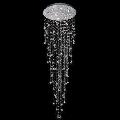 CWI Lighting Rain Drop 12 Light Flush Mount, Chrome