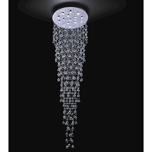 CWI Lighting Rain Drop 16 Light Flush Mount, Chrome - 6601C32C-16