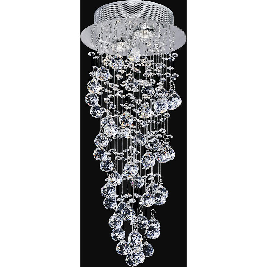 CWI Lighting Double Spiral 2 Light Flush Mount, Chrome - 6606C10C