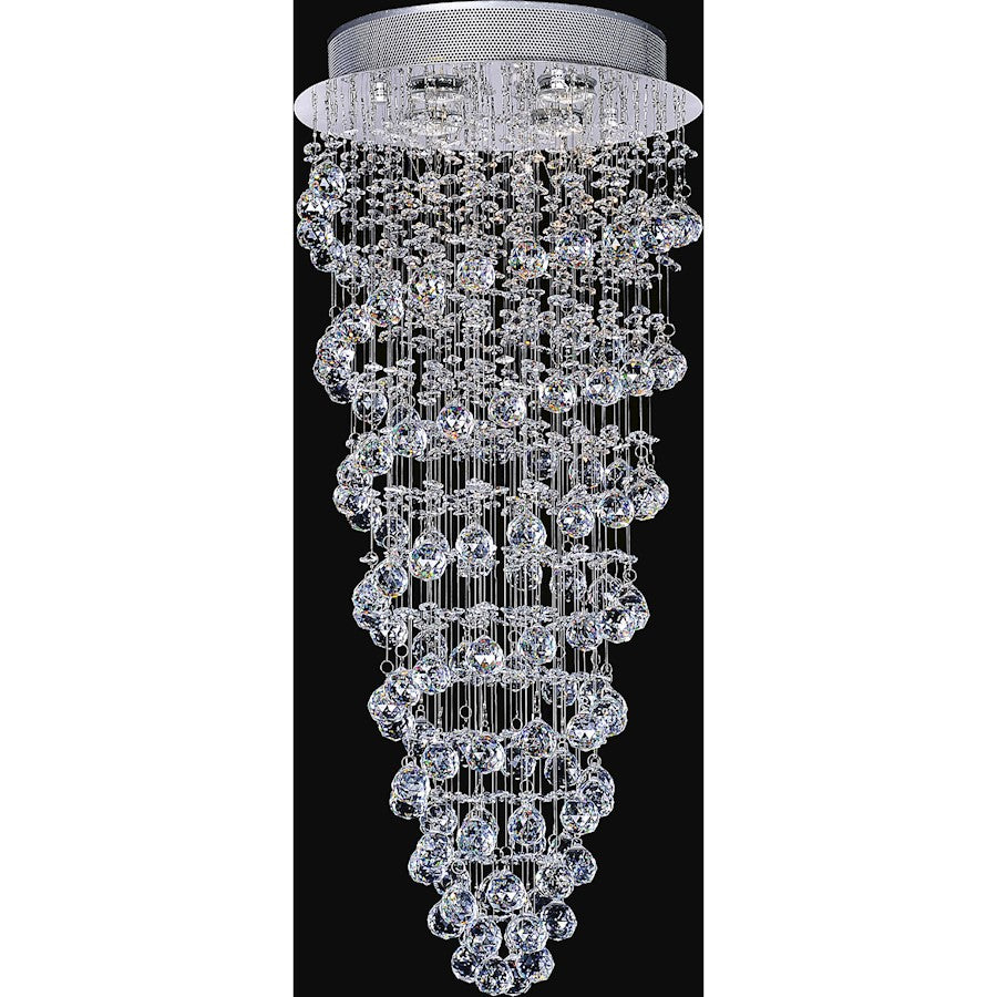 CWI Lighting Double Spiral 4 Light Flush Mount, Chrome - 6606C14C