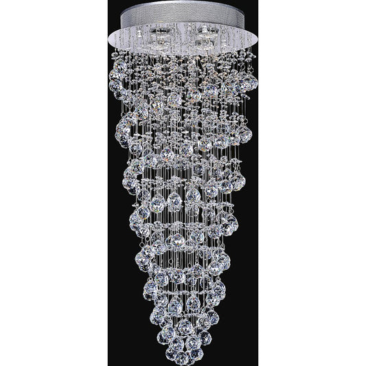 CWI Lighting Double Spiral 4 Light Flush Mount, Chrome - 6606C14C