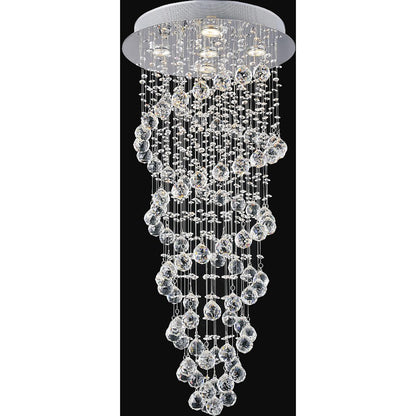 CWI Lighting Double Spiral 5 Light Flush Mount, Chrome - 6606C18C