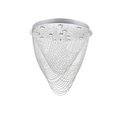 CWI Lighting Wave 13 Light Flush Mount, Chrome - 6614C32C-R-H-32